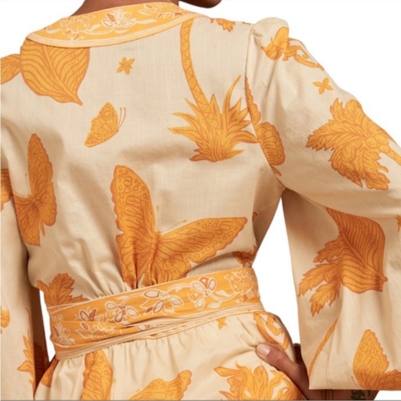 Banana Republic Balloon Sleeve Cotton Poplin Wrap Top size small NWOT - Picture 3 of 7